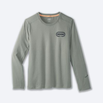 Laydown (front) view of Brooks Distance Long Sleeve 2.0 for men