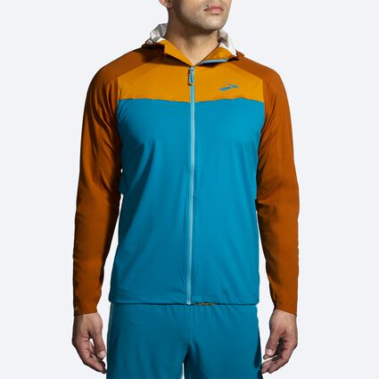 Model (front) view of Brooks High Point Waterproof Jacket for men
