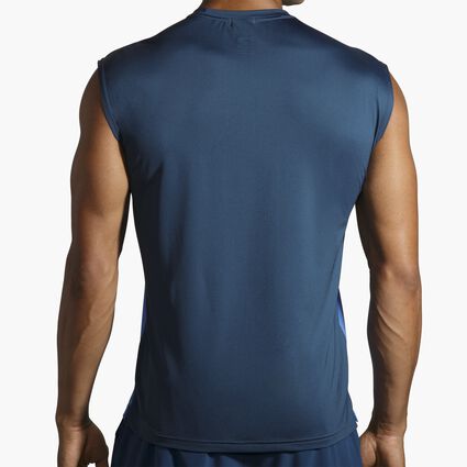 Model (back) view of Brooks Run Within Sleeveless for men