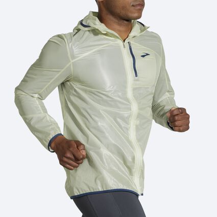 Movement angle (treadmill) view of Brooks All Altitude Jacket for men