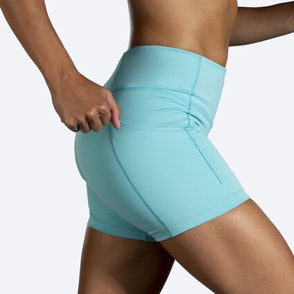 Movement angle (treadmill) view of Brooks Method 5" Short Tight for women