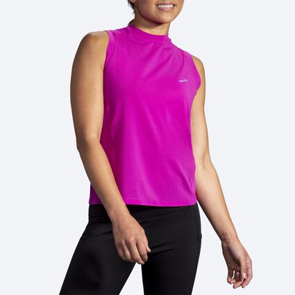 Model angle (relaxed) view of Brooks Atmosphere Sleeveless for women