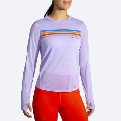 Model (front) view of Brooks Distance Graphic Long Sleeve for women