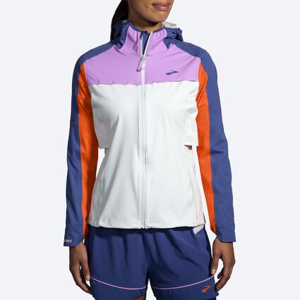 Model (front) view of Brooks High Point Waterproof Jacket for women