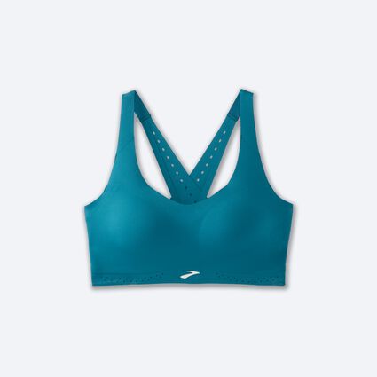 Laydown (front) view of Brooks Strappy 2.0 Sports Bra for women