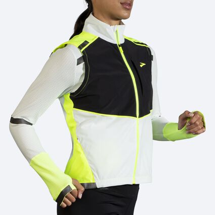 Movement angle (treadmill) view of Brooks Carbonite Vest for women
