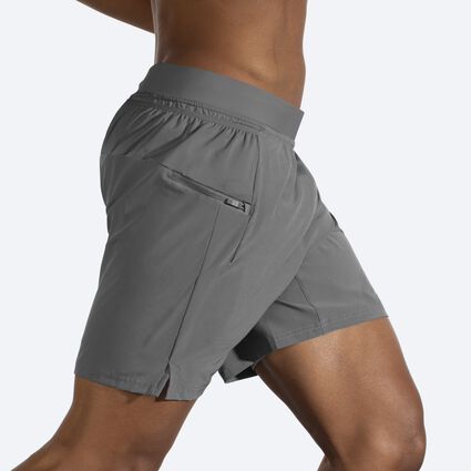 Movement angle (treadmill) view of Brooks Sherpa 7" 2-in-1 Short for men