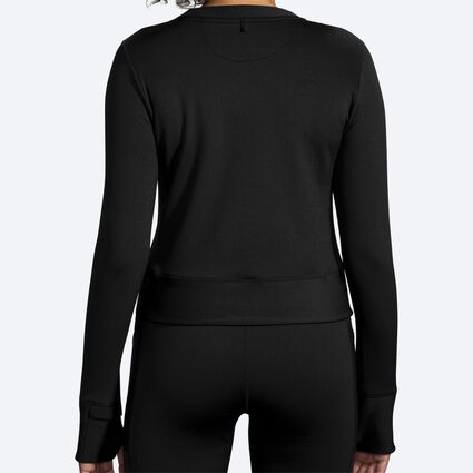 Model (back) view of Brooks Notch Thermal Long Sleeve for women