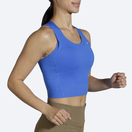 Movement angle (treadmill) view of Brooks Run Within Crop Tank for women