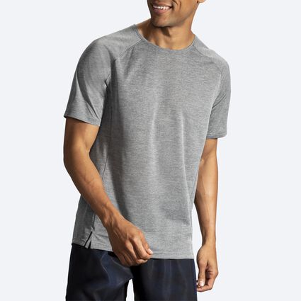 Model angle (relaxed) view of Brooks Ghost Short Sleeve for men
