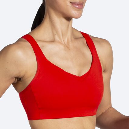 Movement angle (treadmill) view of Brooks Convertible Sports Bra for women