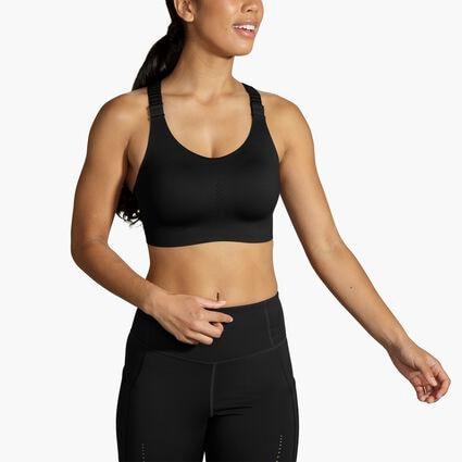 Model angle (relaxed) view of Brooks Racerback 2.0 Sports Bra for women