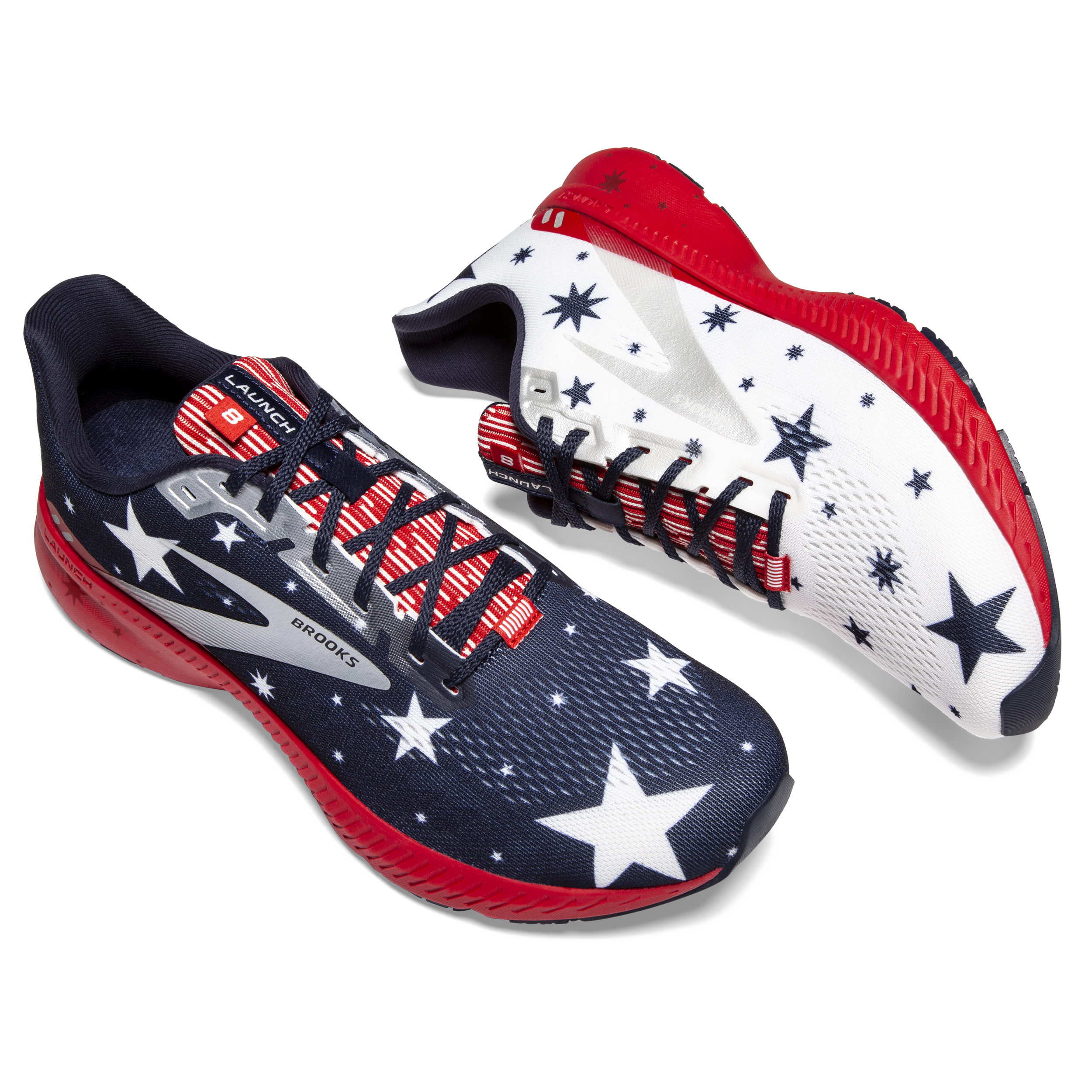 brooks launch red white blue
