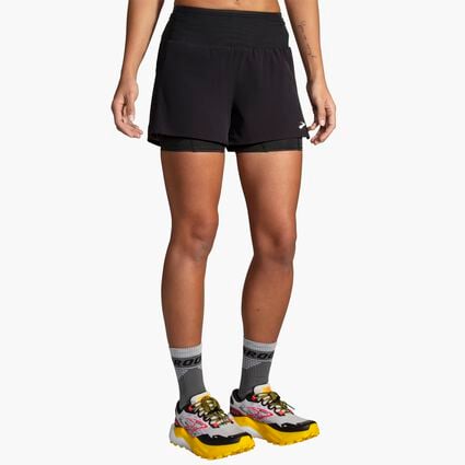 Model (front) view of Brooks High Point 3" 2-in-1 Short 2.0 for women