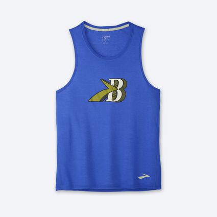 Laydown (front) view of Brooks Distance Graphic Tank for men