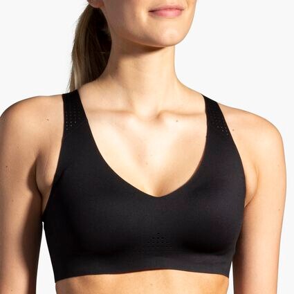 Model (front) view of Brooks Dare V Neck Run Bra for null