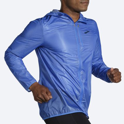 Movement angle (treadmill) view of Brooks All Altitude Jacket for men