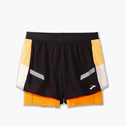 Laydown (front) view of Brooks Run Visible 4" 2in1 Short 2.0 for women