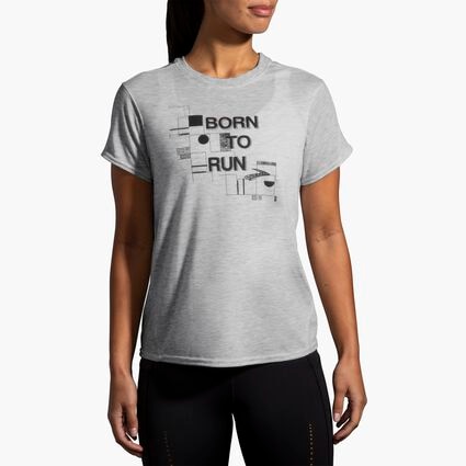 Brooks Distance Graphic Short Sleeve für Damen – Model-Ansicht (von vorne)