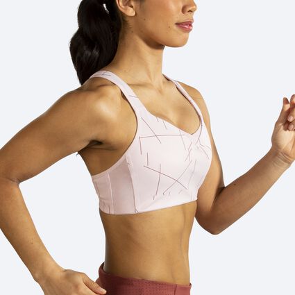 Movement angle (treadmill) view of Brooks Convertible Sports Bra for women