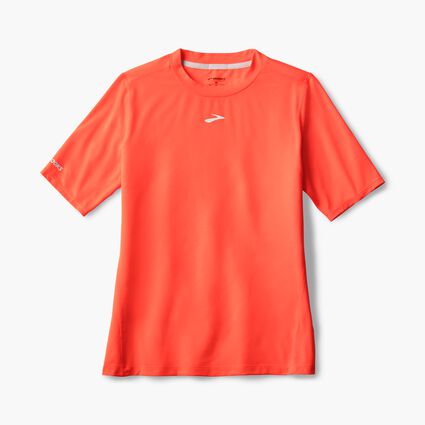 Vue couchée (avant) de Brooks High Point Short Sleeve pour femmes