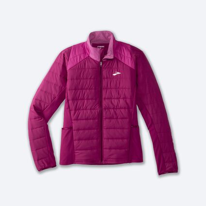 Laydown (front) view of Brooks Shield Hybrid Jacket 2.0 for women