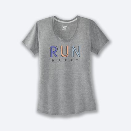 Laydown (front) view of Brooks Distance Graphic Tee for women