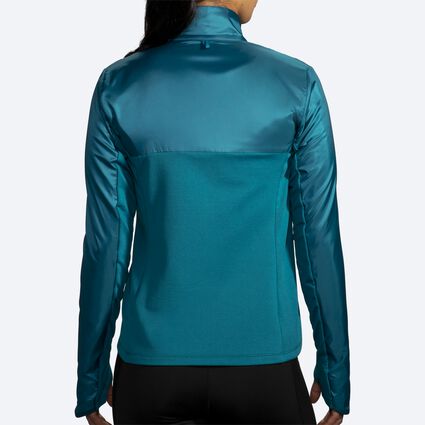 Model (back) view of Brooks Shield Hybrid Jacket for women