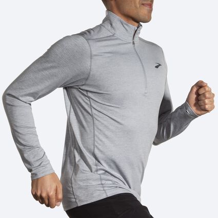 Movement angle (treadmill) view of Brooks Dash 1/2 Zip 2.0 for men