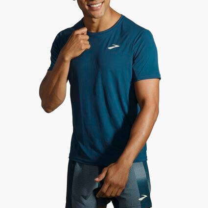 Model angle (relaxed) view of Brooks Atmosphere Short Sleeve for men
