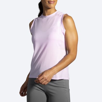 Model angle (relaxed) view of Brooks Atmosphere Sleeveless for women