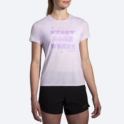 Model (front) view of Brooks Distance Short Sleeve 3.0 for women