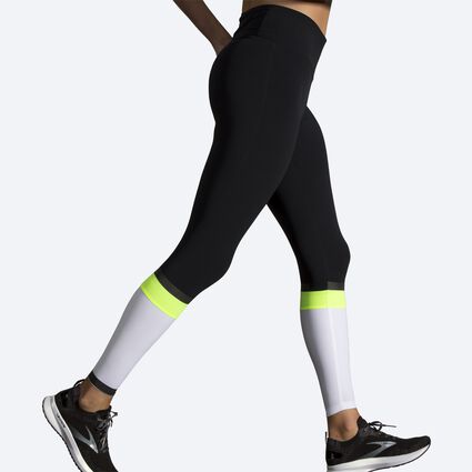 Movement angle (treadmill) view of Brooks Carbonite 7/8  Tight for women