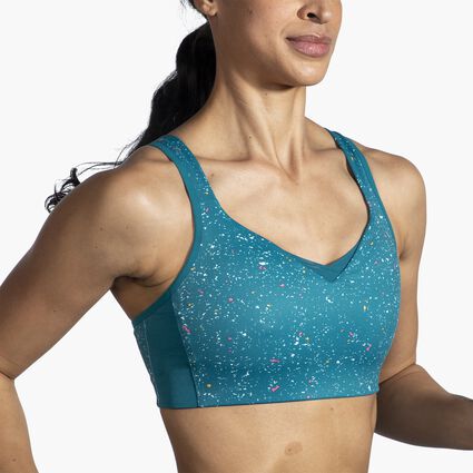 Movement angle (treadmill) view of Brooks Convertible Sports Bra for women