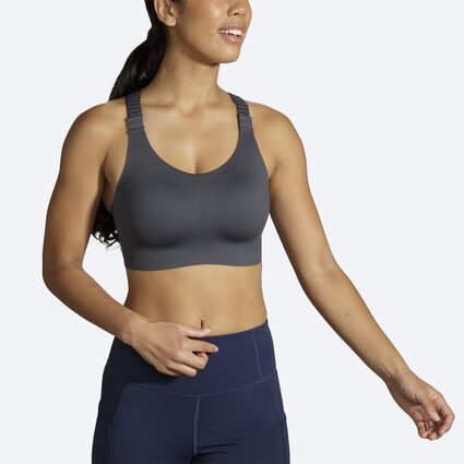 Model angle (relaxed) view of Brooks Racerback 2.0 Sports Bra for women