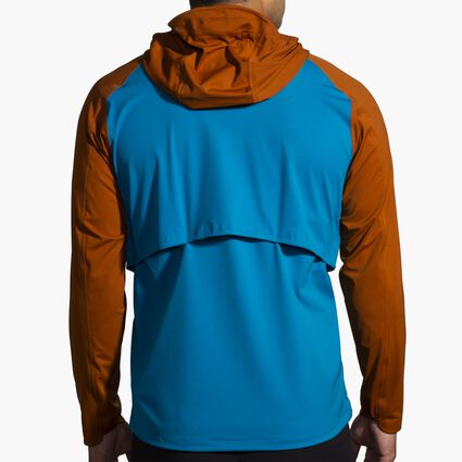 Model (back) view of Brooks High Point Waterproof Jacket for men