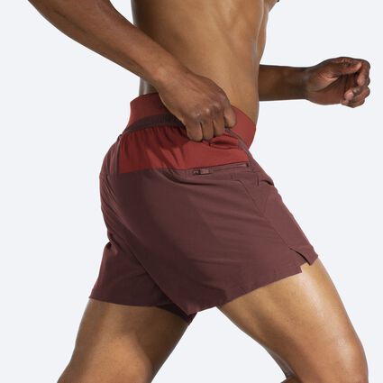 Movement angle (treadmill) view of Brooks Sherpa 5" 2-in-1 Short for men