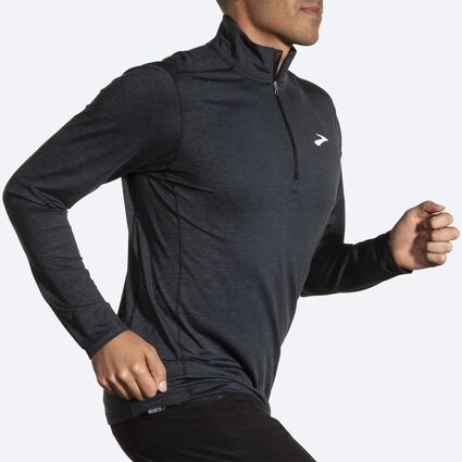 Movement angle (treadmill) view of Brooks Dash 1/2 Zip 2.0 for men