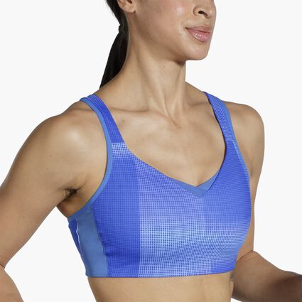 Movement angle (treadmill) view of Brooks Convertible Sports Bra for women