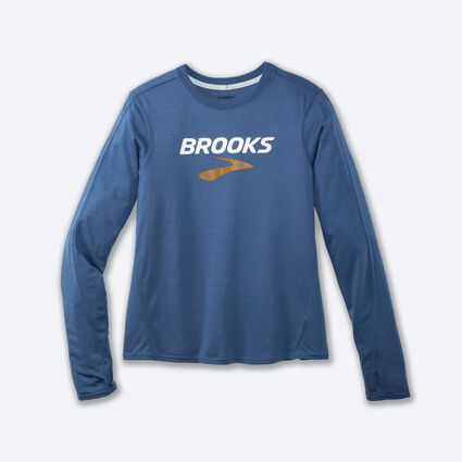Laydown (front) view of Brooks Distance Graphic Long Sleeve for women