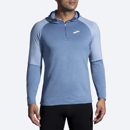 Model (front) view of Brooks Notch Thermal Hoodie 2.0 for men