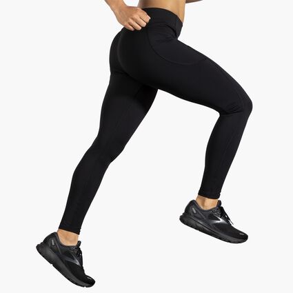 Brooks Moment Tight für Damen – Ansicht aus einem Winkel bei Bewegung (Laufband)