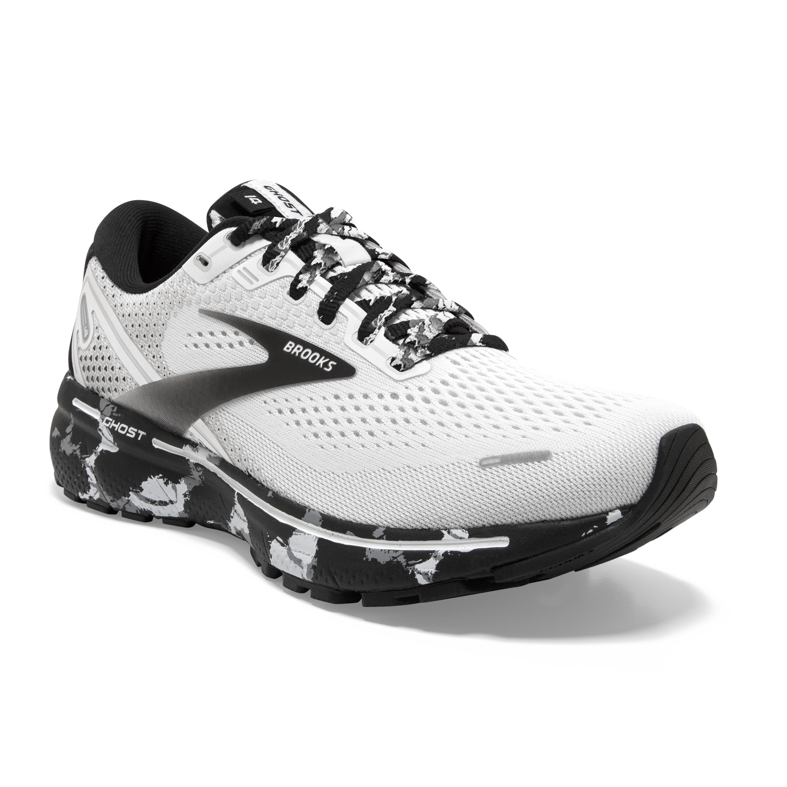 brooks ghost 14 135 white grey black