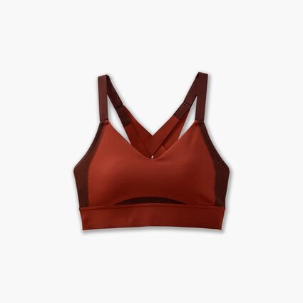 Laydown (front) view of Brooks Interlace Sports Bra for dames