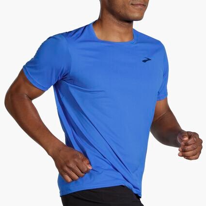 Movement angle (treadmill) view of Brooks Atmosphere Short Sleeve for men
