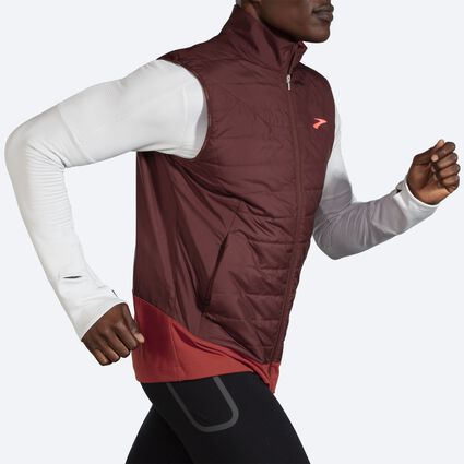 Movement angle (treadmill) view of Brooks Shield Hybrid Vest 2.0 for men