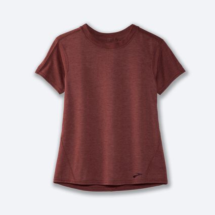 Laydown (front) view of Brooks Distance Short Sleeve for women