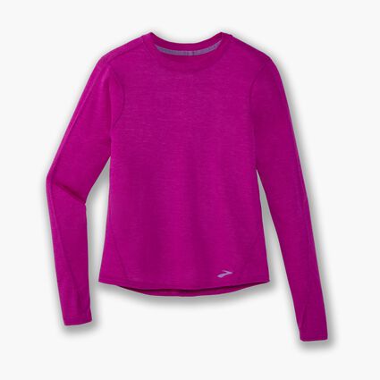 Laydown (front) view of Brooks Distance Long Sleeve for women