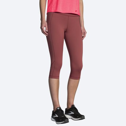 Model angle (relaxed) view of Brooks Method 1/2 Crop Tight for women