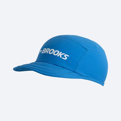 Laydown (front) view of Brooks Lightweight Packable Hat for unisex